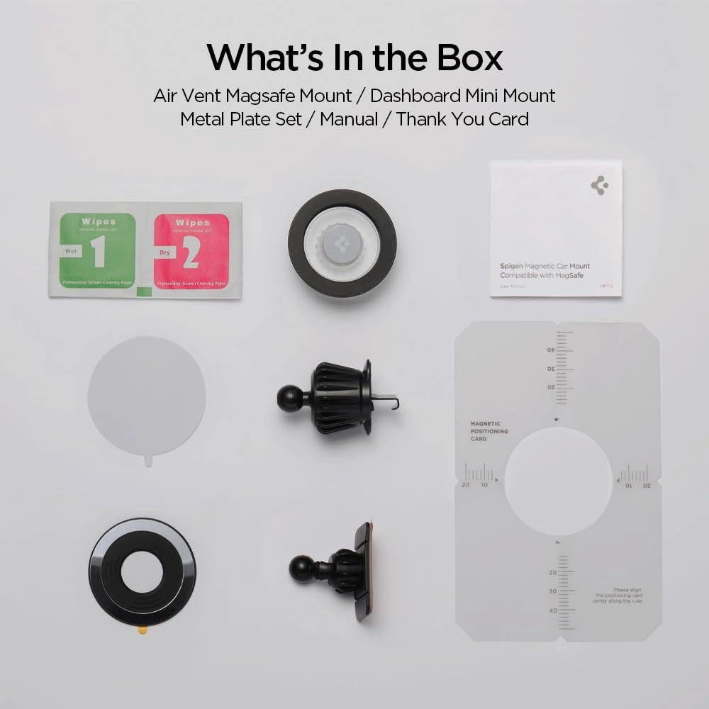 Spigen MFT13 MagSafe Autohalterung für Cockpit oder Lüftung - Silber