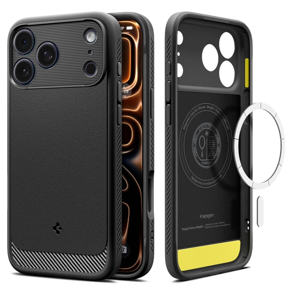 Spigen Rugged Armor Mag MagSafe Hülle für iPhone 17 Pro Max – Mattschwarz