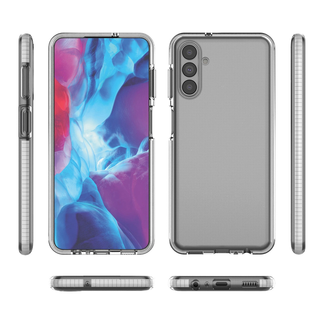Spring Case Cover Gel Cover mit farbigem Rahmen für Samsung Galaxy A13 5G hellrosa