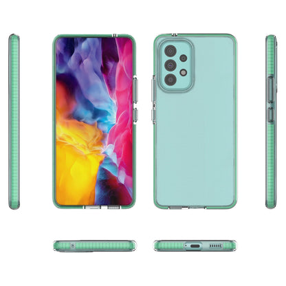 Spring Case Cover Gel TPU Cover mit farbigem Rahmen für Samsung Galaxy A73 hellrosa