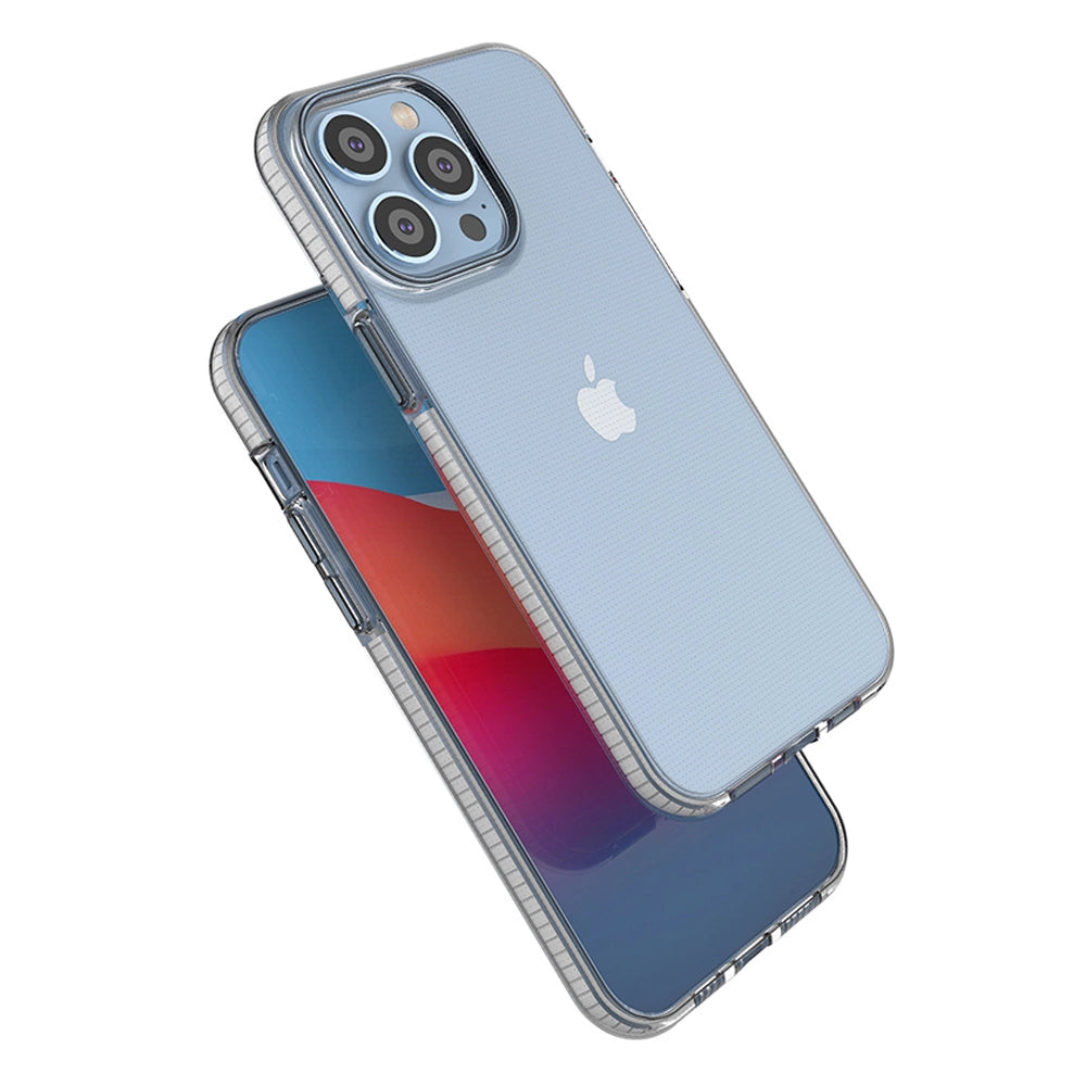 Spring Case für iPhone 14 Pro Max Silikonhülle mit Rahmen hellblau