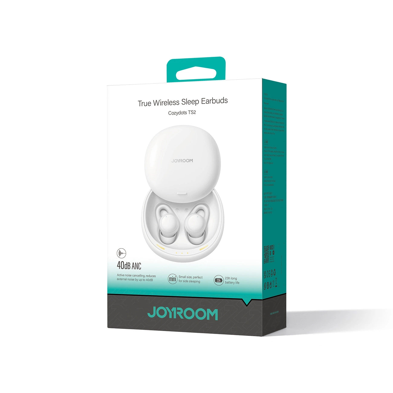 TWS Joyroom JR-TS2 Kabellose Kopfhörer der Cozydots-Serie mit aktiver Geräuschunterdrückung, Bluetooth 5.3 – Weiß