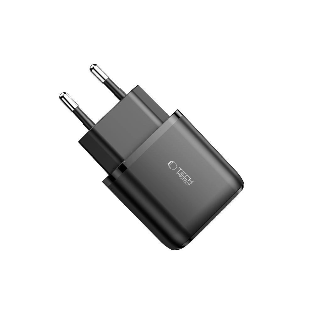 Tech-Protect C20W USB-C PD 20W / USB-A QC 3.0 Netzwerkladegerät – Schwarz