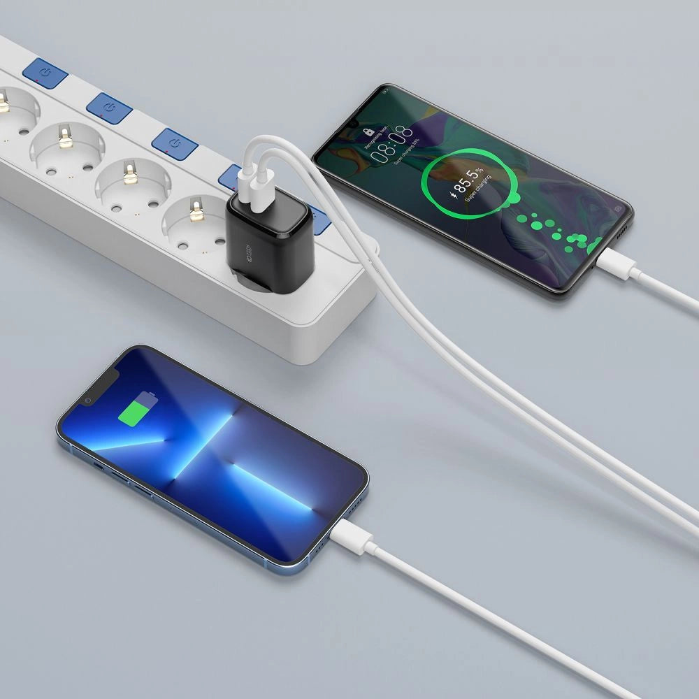 Tech-Protect C20W USB-C PD 20W / USB-A QC 3.0 Netzwerkladegerät – Schwarz