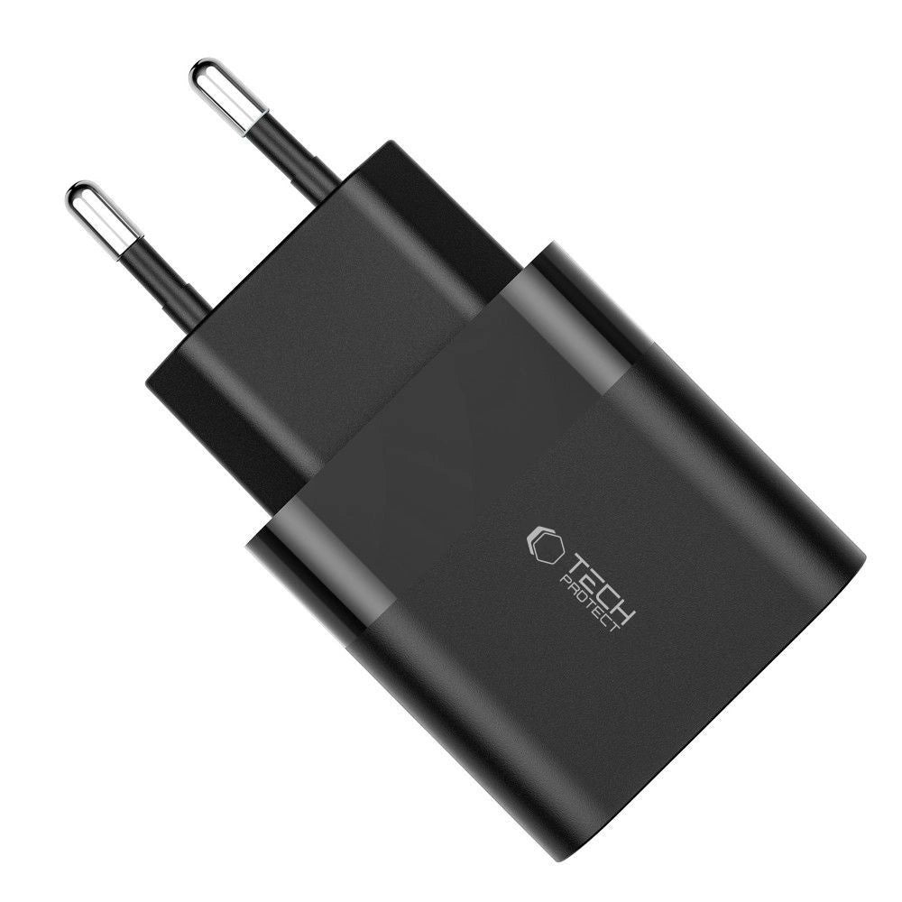 Tech-Protect C30W USB-C PD 30W / USB-A QC 3.0 Netzwerkladegerät – Schwarz