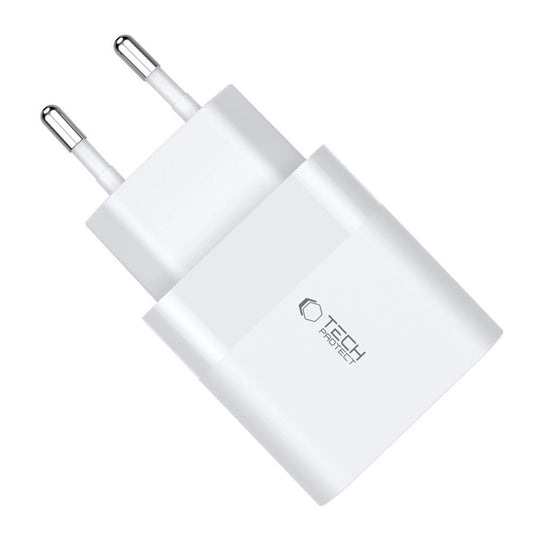 Tech-Protect C30W USB-C PD 30W / USB-A QC 3.0 Netzwerkladegerät – Weiß