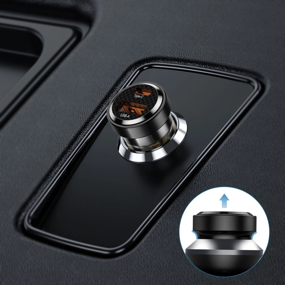 Tech-Protect CC30W Autoladegerät USB-C PD 30W / USB-A QC 3.0 - Schwarz