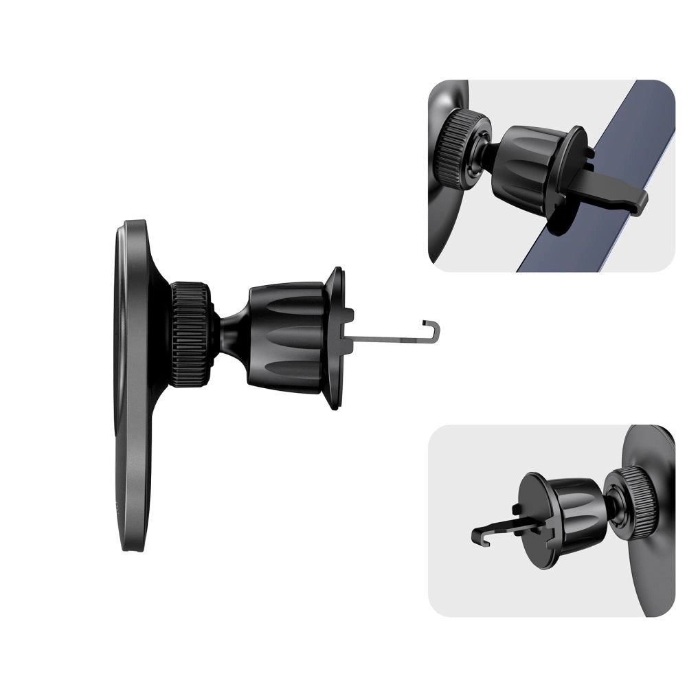 Tech-Protect MM15W-V1 Autotelefonhalter mit MagSafe 15W Induktionsladegerät für Lüftungsschlitze – Schwarz