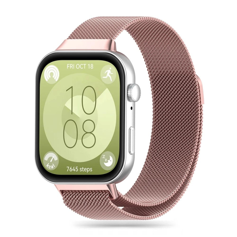 Tech-Protect MilaneseBand-Armband für Huawei Watch Fit 3 – Pink