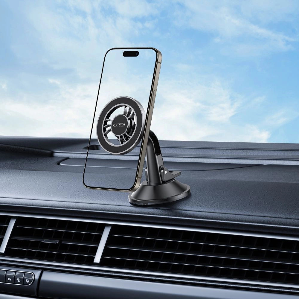 Tech-Protect N56 Magnetische MagSafe Autohalterung für Cockpit, Windschutzscheibe - Schwarz