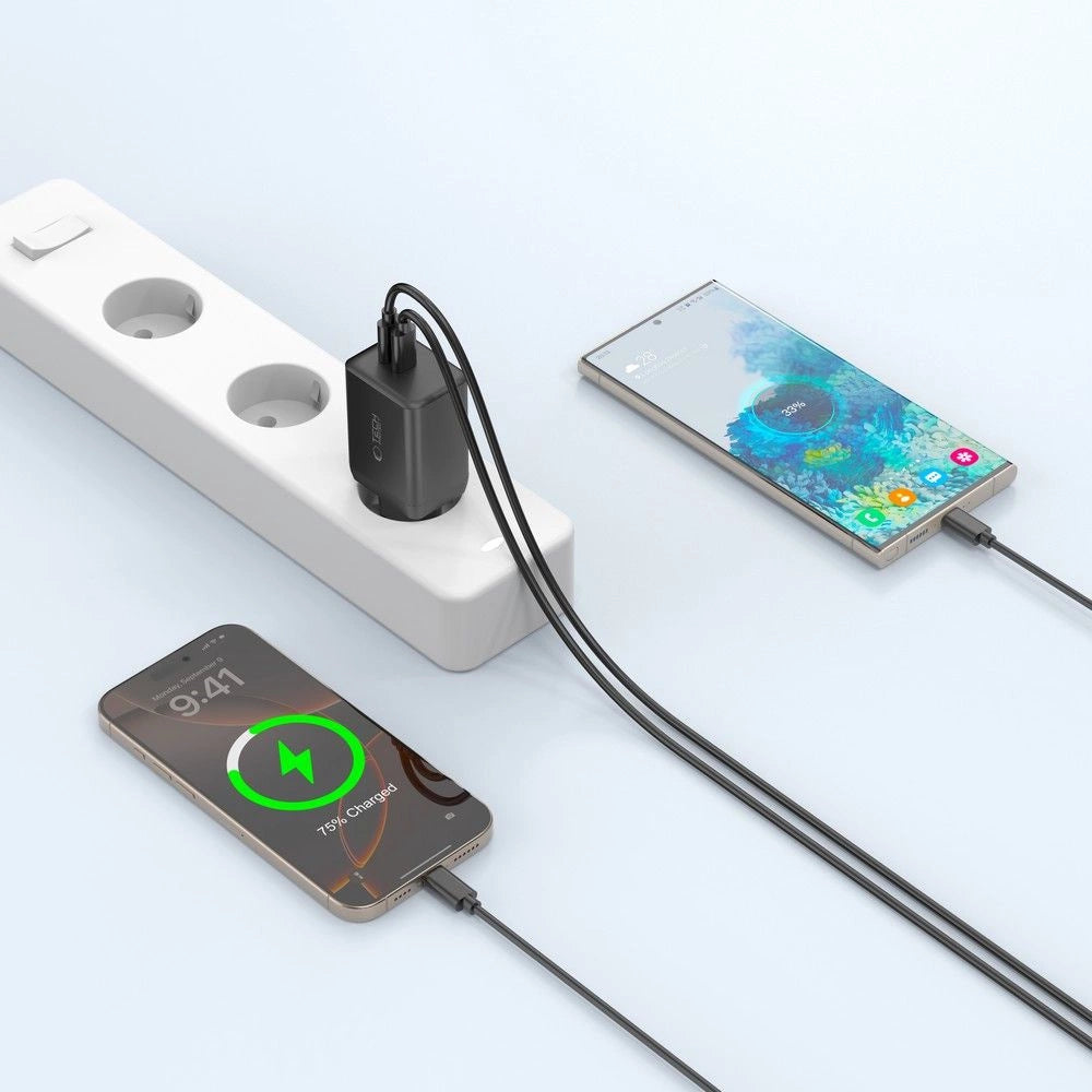 Tech-Protect NC45W-GAN 2-PORT PD45W Wandladegerät – Schwarz