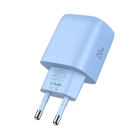 Tech-Protect NCA20 PD 20W QC3.0 USB-A / USB-C Wandladegerät - Blau