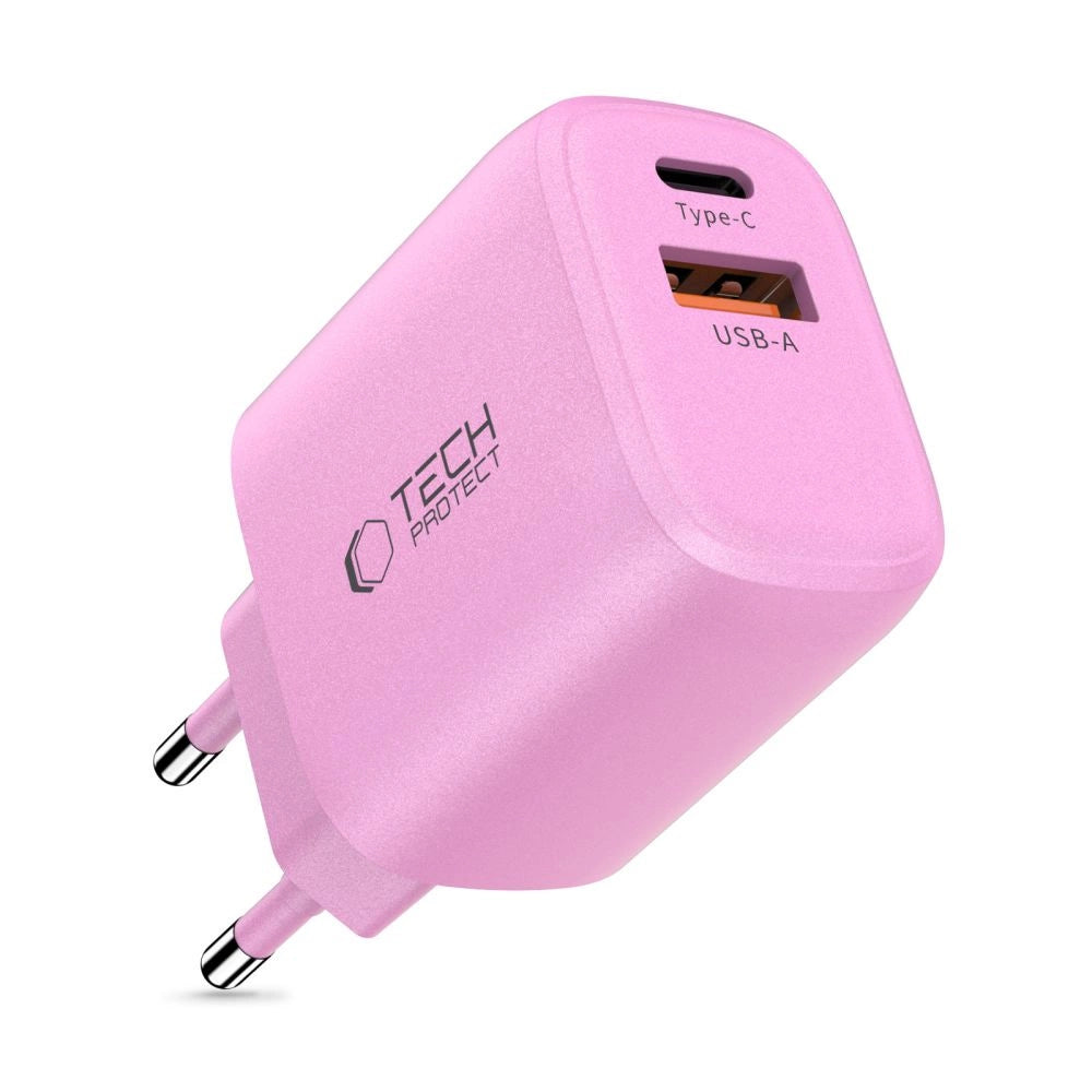 Tech-Protect NCA20 PD 20W QC3.0 USB-A / USB-C Wandladegerät - Rosa