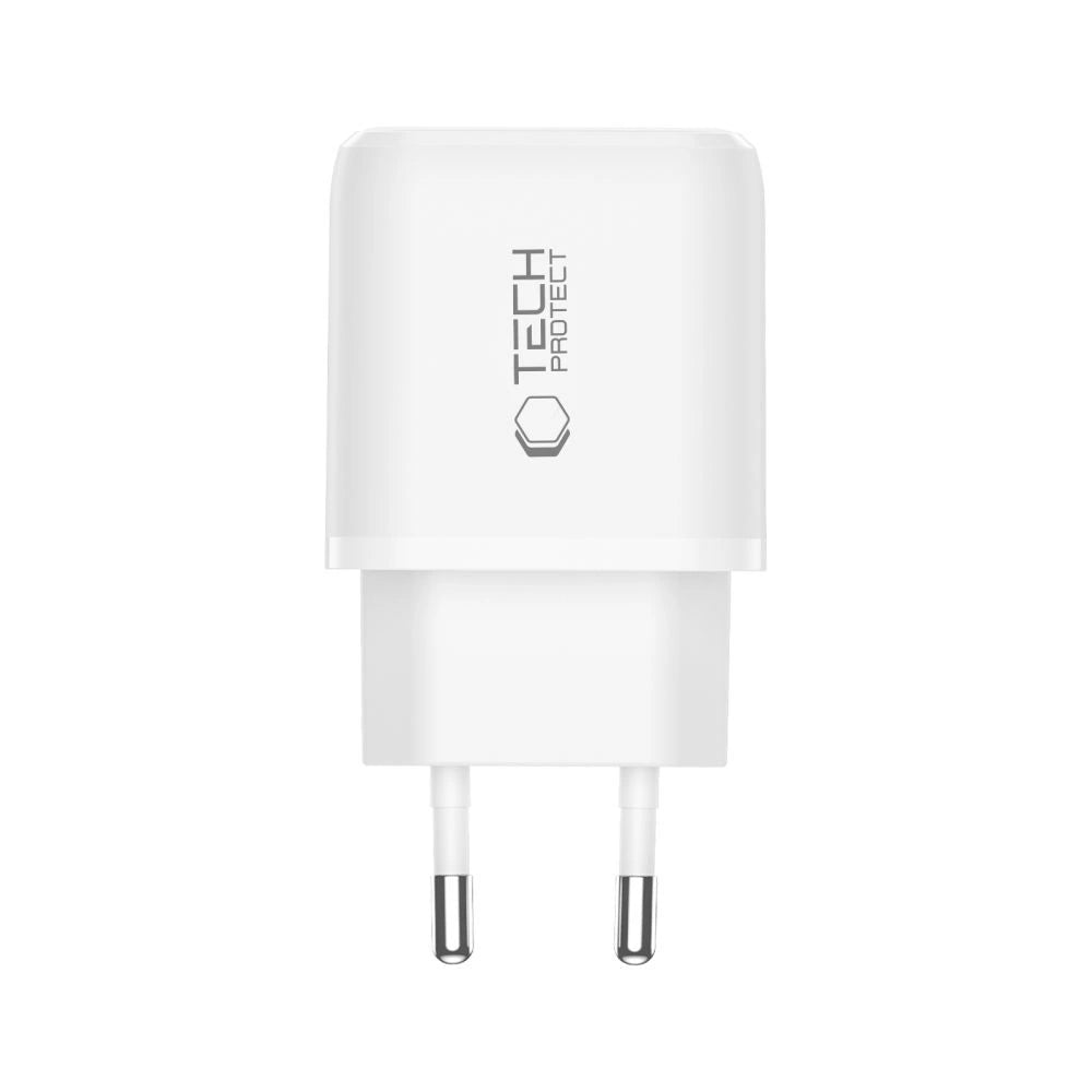 Tech-Protect NCA20 PD 20W QC3.0 USB-A / USB-C Wandladegerät - Weiß