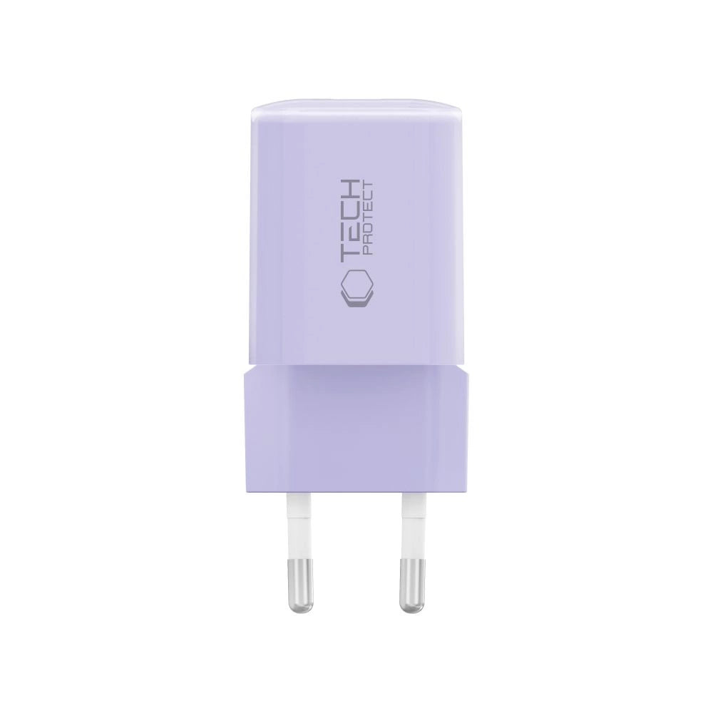 Tech-Protect NCM33 PD 33W QC3.0 USB-C / USB-C Wandladegerät - Lila