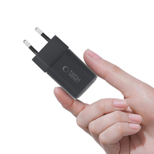Tech-Protect NCM33W 2-Port PD33W/QC3.0 Wandladegerät - schwarz