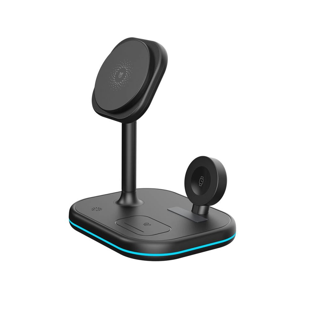 Tech-Protect QI15W-A27 3in1 induktives Ladegerät mit Ständer mit MagSafe für Smartphone / Apple Watch / AirPods – Schwarz