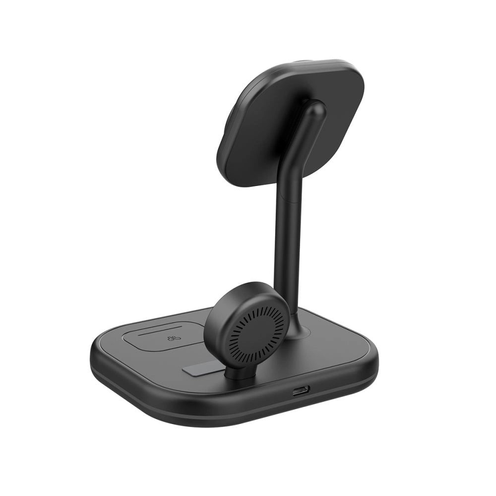 Tech-Protect QI15W-A27 3in1 induktives Ladegerät mit Ständer mit MagSafe für Smartphone / Apple Watch / AirPods – Schwarz
