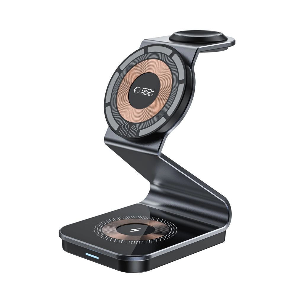 Tech-Protect QI15W-A29 3in1 induktives Ladegerät mit MagSafe für Smartphone / Apple Watch / AirPods – Schwarz
