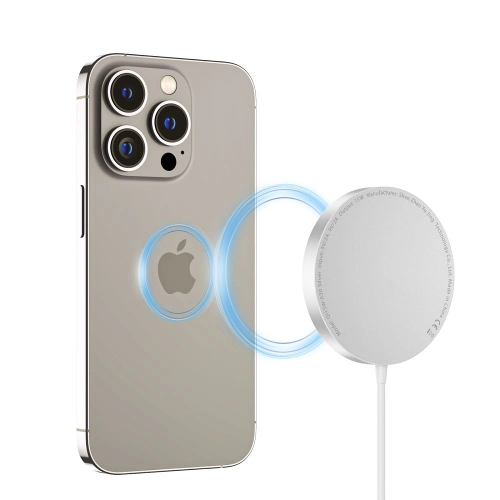 Tech-Protect QI15W-A30 induktives Ladegerät mit MagSafe mit USB-C-Kabel – Silber