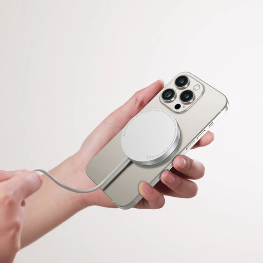 Tech-Protect QI15W-A30 induktives Ladegerät mit MagSafe mit USB-C-Kabel – Silber