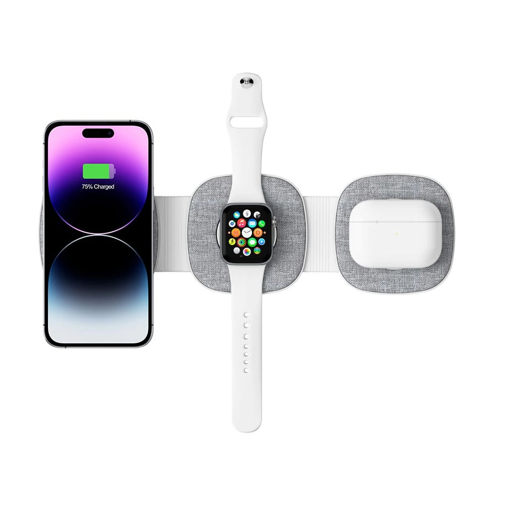 Tech-Protect QI15W-A32 3in1 induktives Ladegerät mit MagSafe für Smartphone / Apple Watch / AirPods – Grau