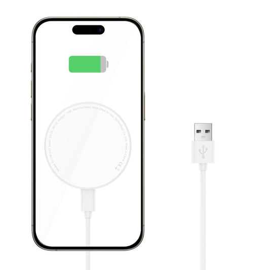 Tech-Protect QI15W-A33 induktives Ladegerät mit MagSafe und Ständer mit USB-A/USB-C-Kabel – Weiß