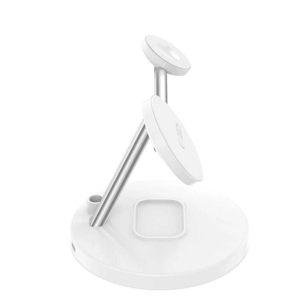 Tech-Protect QI15W-A35 3in1 induktives Ladegerät mit MagSafe für Telefon / AirPods / Apple Watch – Weiß