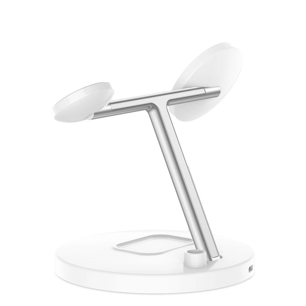 Tech-Protect QI15W-A35 3in1 induktives Ladegerät mit MagSafe für Telefon / AirPods / Apple Watch – Weiß