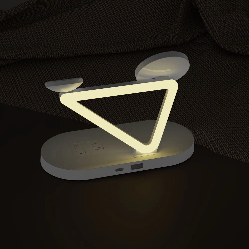 Tech-Protect QI15W-A41 3in1 kabelloses Ladegerät mit MagSafe für Apple -Geräte – Weiß