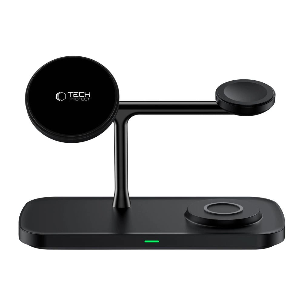 Tech-Protect QI15W-A45 3-in-1-Wireless-Ladegerät mit MagSafe für Apple -Geräte – Schwarz