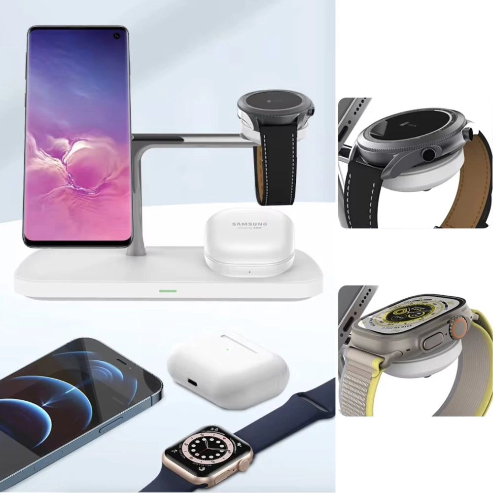 Tech-Protect QI15W-A45 3in1 kabelloses Ladegerät mit MagSafe für Apple -Geräte – Weiß