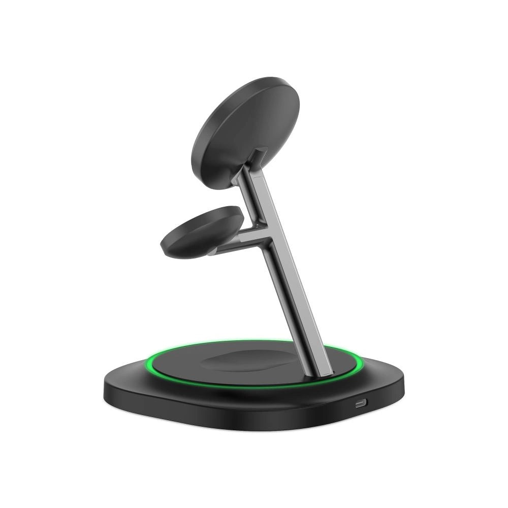 Tech-Protect QI15W-A46 3in1 Magnetisches MagSafe Induktives Ladegerät - Schwarz