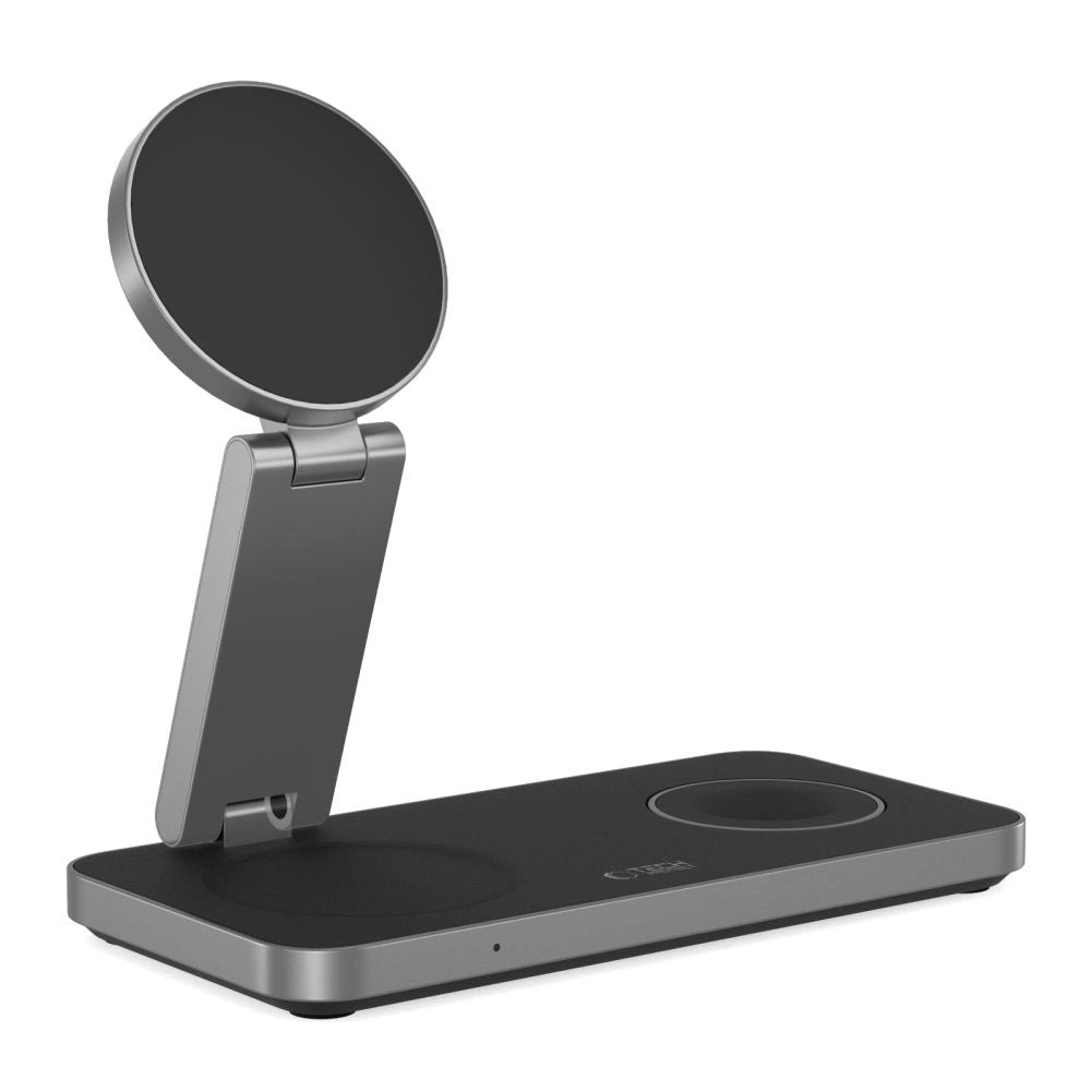Tech-Protect QI15W-A47 MagSafe 3in1 Induktives Ladegerät + USB-C Kabel - Schwarz