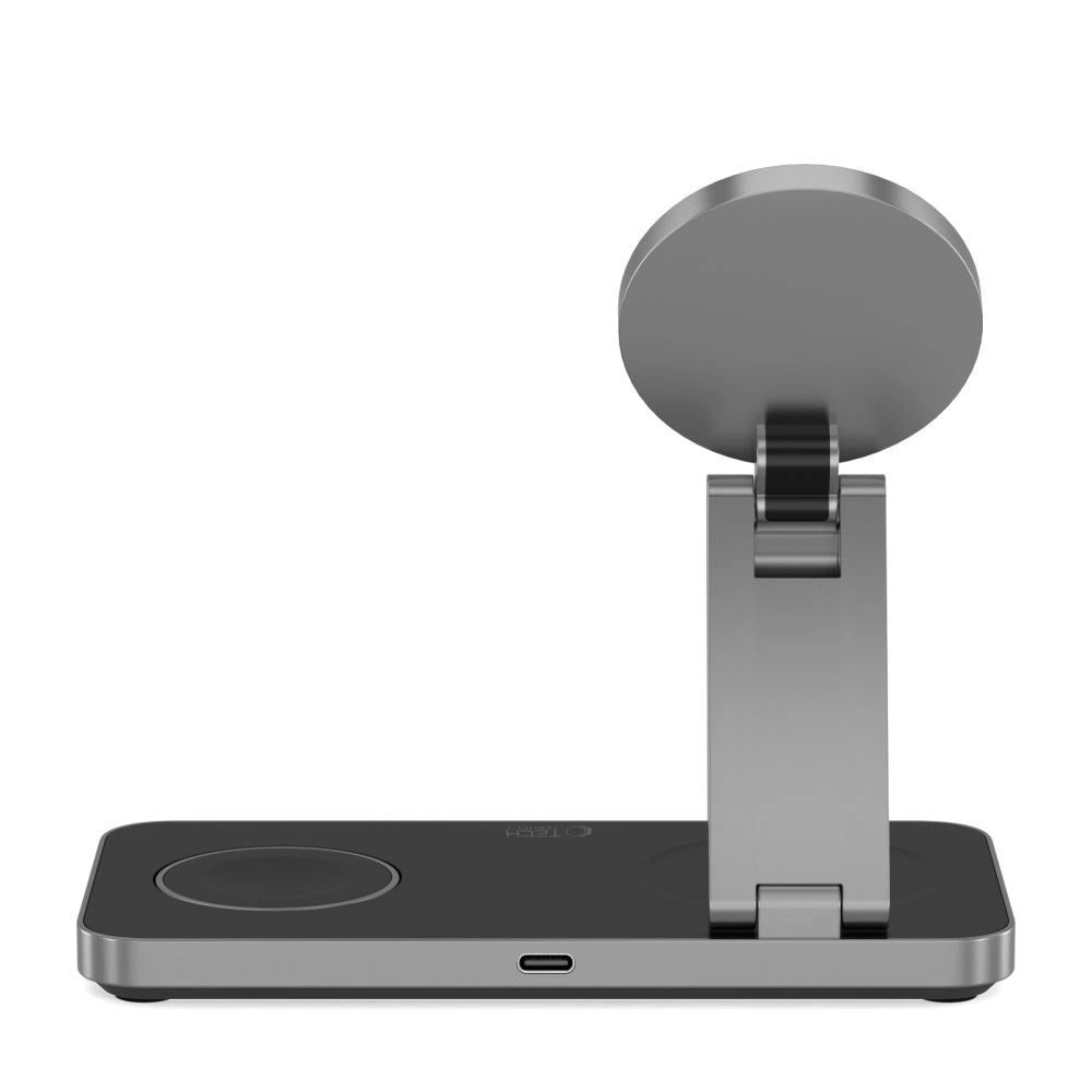 Tech-Protect QI15W-A47 MagSafe 3in1 Induktives Ladegerät + USB-C Kabel - Schwarz