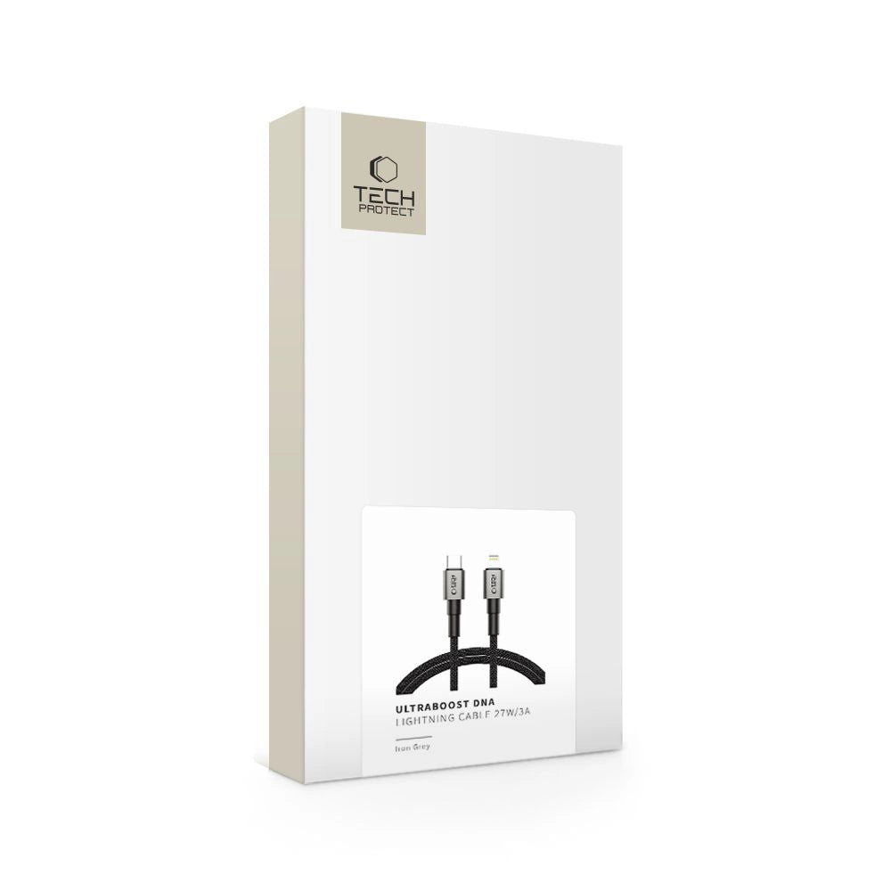 Tech-Protect UltraBoost DNA USB-C / Lightning PD27W/3A Kabel 100 cm – grau