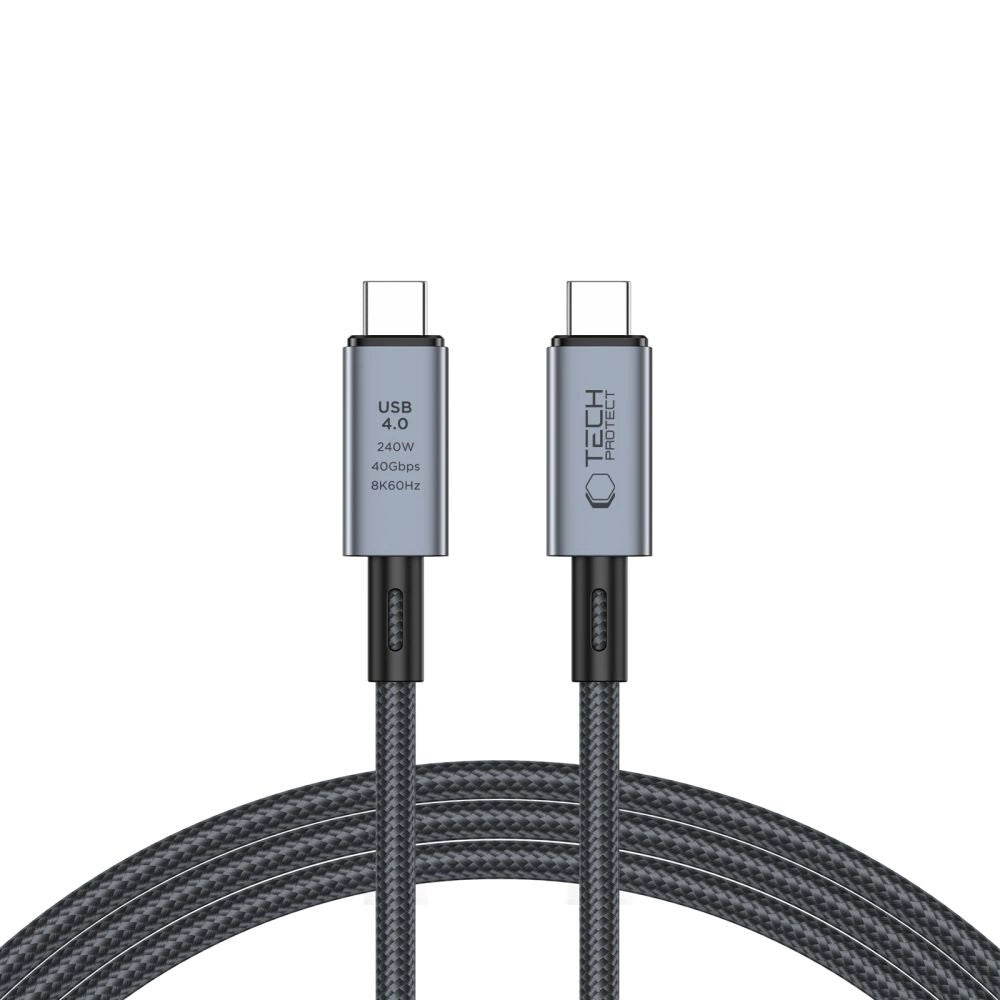 Tech-Protect UltraBoost Max USB-C 4.0 / USB-C 4.0 PD 240 W 8K 40 Gbit/s 2 m Kabel – Grau