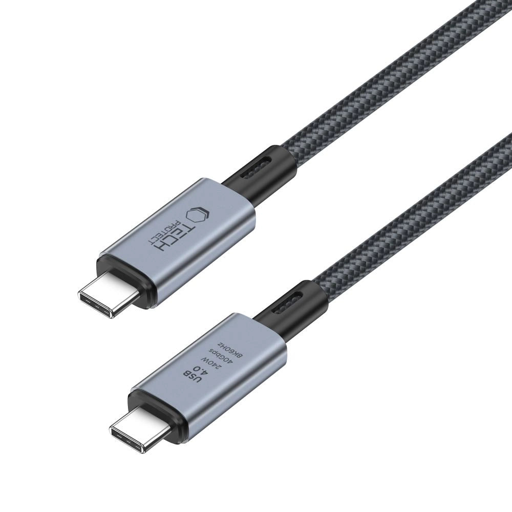Tech-Protect UltraBoost Max USB-C 4.0 / USB-C 4.0 PD 240 W 8K 40 Gbit/s 2 m Kabel – Grau