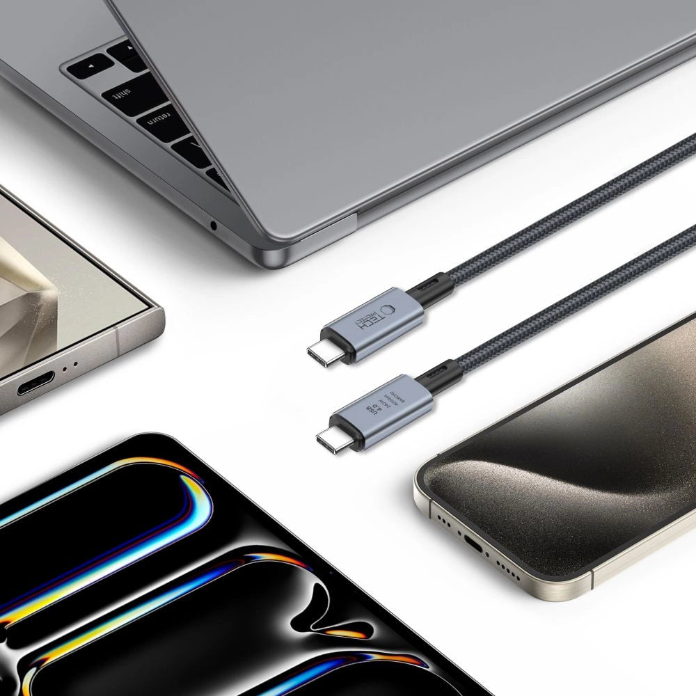 Tech-Protect UltraBoost Max USB-C 4.0 / USB-C 4.0 PD 240 W 8K 40 Gbit/s 2 m Kabel – Grau