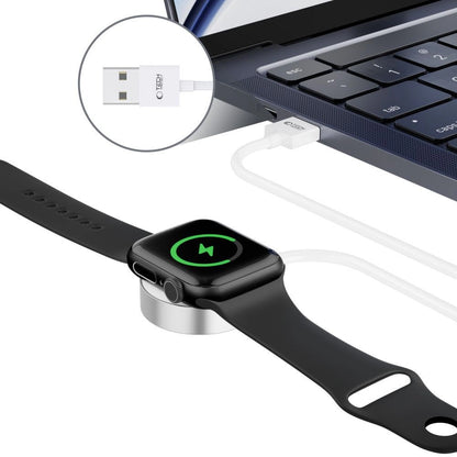 Tech-Protect UltraBoost magnetisches induktives Ladegerät mit USB-A-Anschluss für Apple Watch 1,2 m – Weiß