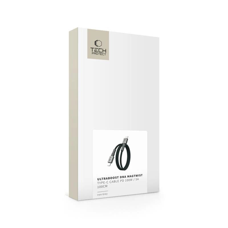 Tech-Protect Ultraboost DNA MagTwist USB-C PD Kabel 100W / 5A 100 cm - Grau