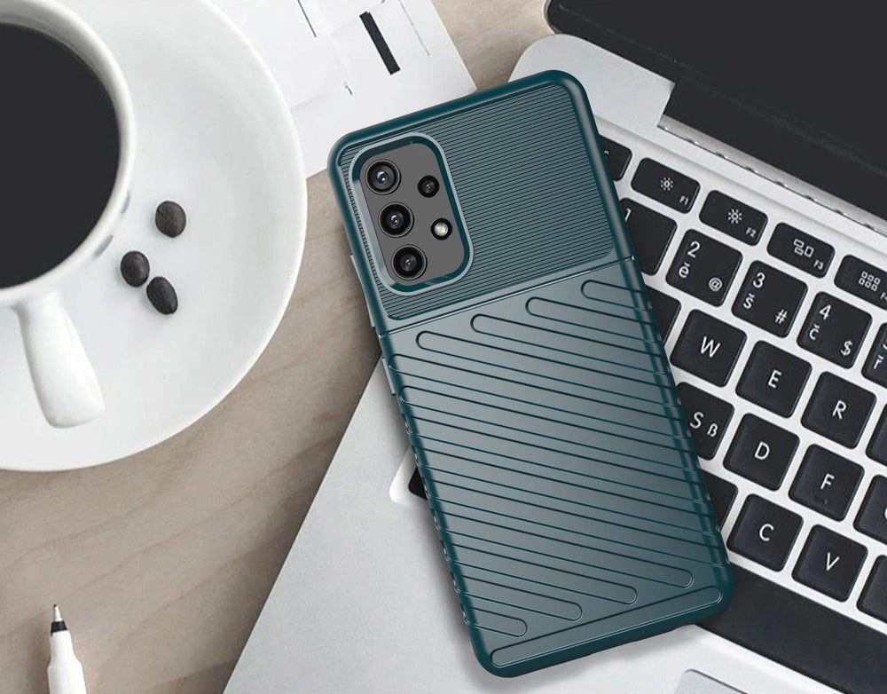 Thunder Case Flexibel Robuste Panzer Handyhülle TPU Schutzhülle für Samsung Galaxy A72 4G blau