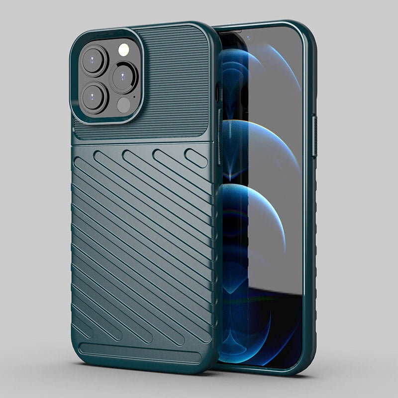 Thunder Case Flexibel Robuste Panzer Handyhülle TPU Schutzhülle für iPhone 13 Pro Max grün