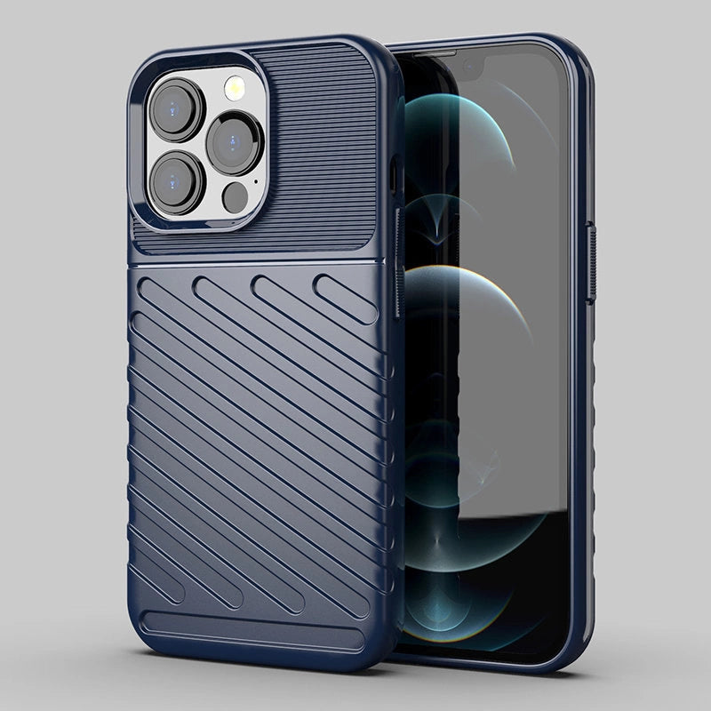 Thunder Case Flexibel Robuste Panzer Handyhülle TPU Schutzhülle für iPhone 13 Pro blau