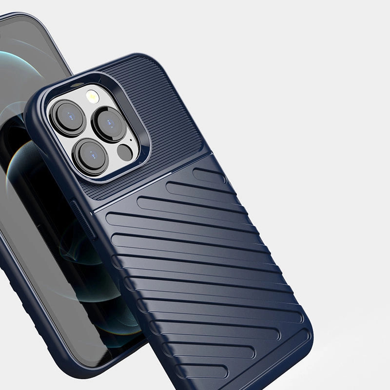Thunder Case Flexibel Robuste Panzer Handyhülle TPU Schutzhülle für iPhone 13 Pro blau