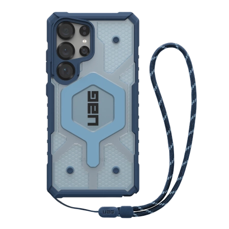 UAG Pathfinder Clear Magnet Bundle Case mit Magnetmodul und Handschlaufe für Samsung Galaxy S25 Ultra 5G – Marineblau
