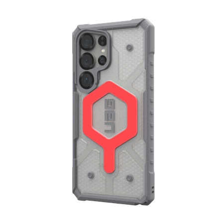 UAG Pathfinder Clear Magnet Bundle Magnethülle und Handschlaufe für Samsung Galaxy S25 Ultra 5G - Grau/Rot