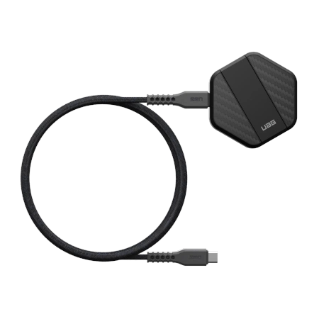 UAG Wireless Charger 15 W kabelloses Ladegerät mit Ständer, kompatibel mit MagSafe – schwarzes Carbon