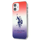 US Polo Assn. Gradient Pattern Collection iPhone 12 mini Hülle - Rot und Blau