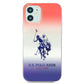 US Polo Assn. Gradient Pattern Collection iPhone 12 mini Hülle - Rot und Blau